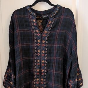 Johnny Was Black Blouse with Elegant Design